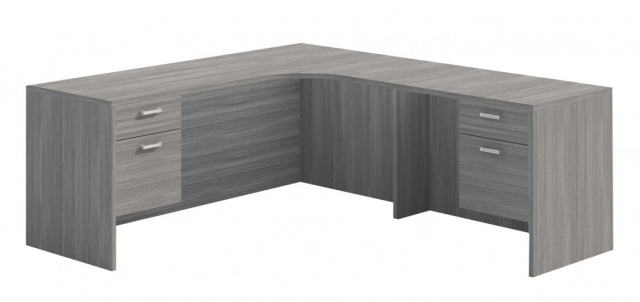72"x72" Right Curved Credenza With 2 Hanging File Units