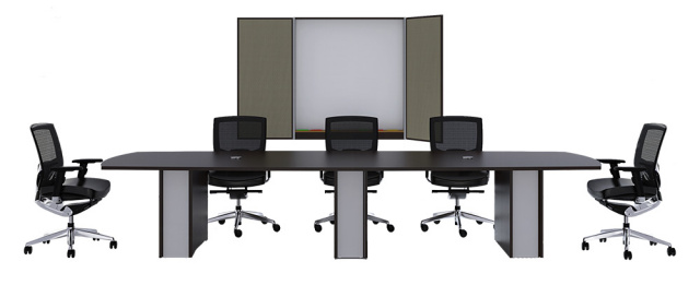 8' Conference Table, Visual Board, Respond Seating