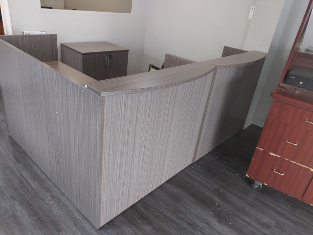 8'x6' Duo Reception Desk L Shape (no drawers)