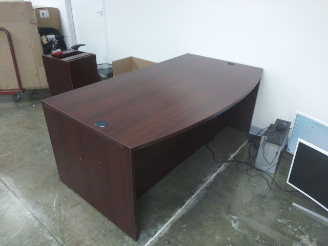 72"x42" Bow Front Desk Shell (no drawers)