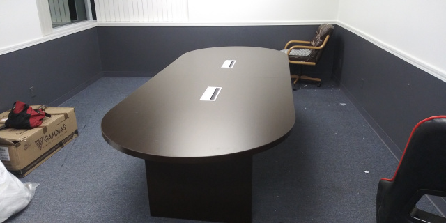 10' )120"x48" Race Track Conference Table With Grommet Holes (12' is $899 14' is $999)