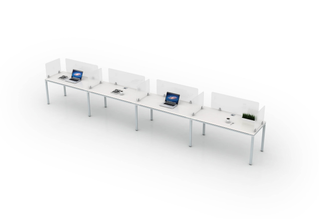 4x 60"x24" Simple System Straight Desks (privacy glass sold separate)