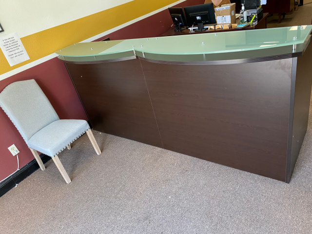 93"L (8')* Reception Desk Comprised of 2 4' Reception Desks With 3 Drawer File Unit Support