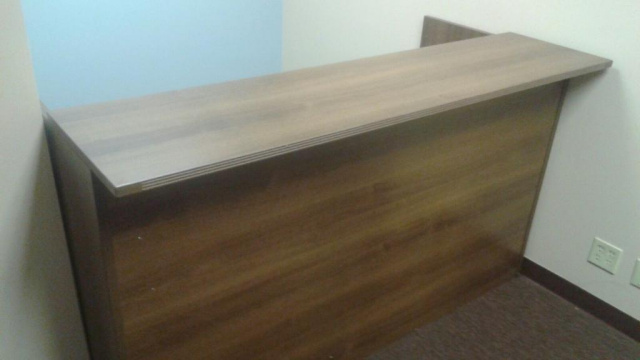 72"x30" Reception Desk Shell With Rectangular Transaction Top (no drawers)