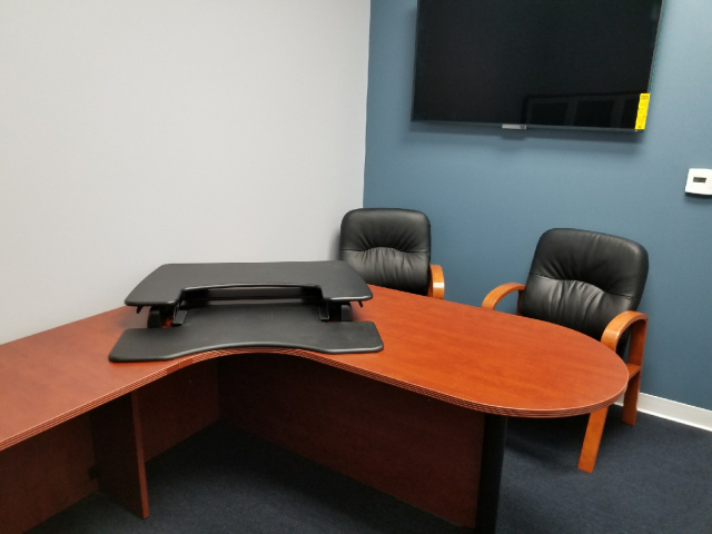 72"x78" Left Curved Bullet Desk (no drawers)