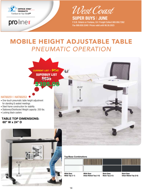 1- Electric Height Sit To Stand Desk Get 1 FREE Adjustable Stool