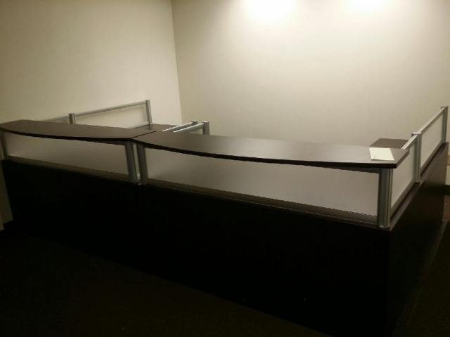 X2) 72"x78" Plexy Glass Reception L Desk Side By Side