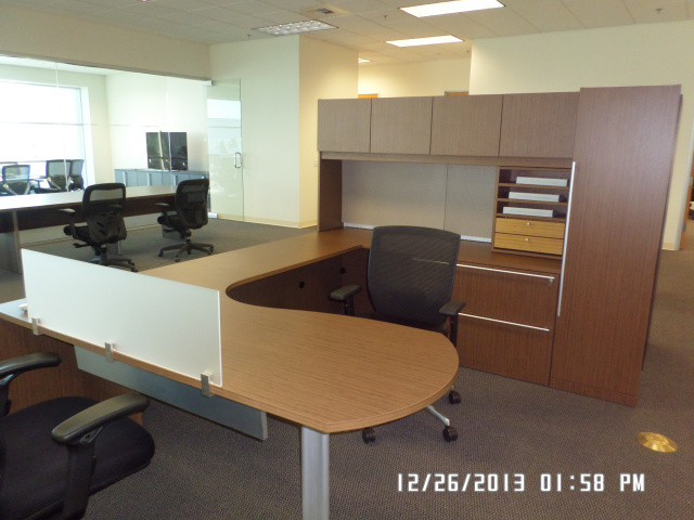 71"x90" U Shape With Lateral File, Wordrobe, Mobile Ped, Tack Board, Organizer & Overhead