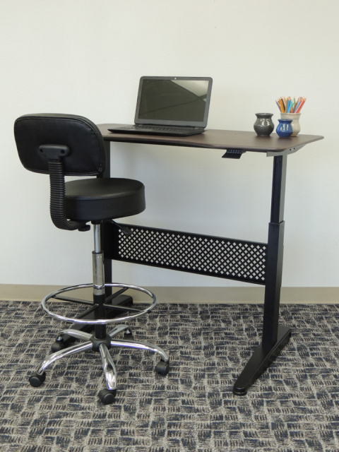  48?W x  26.5D” Height Adjustable Desk, (DW Grey & Mocha