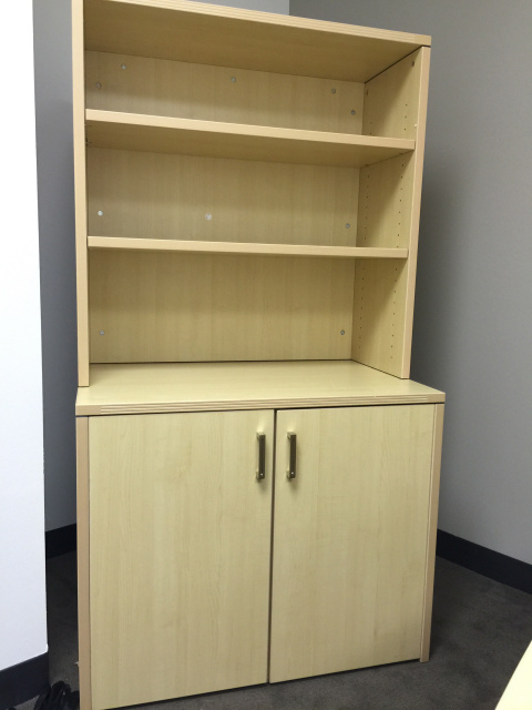 36"Lx65"H Storage Unit Open Hutch Combo