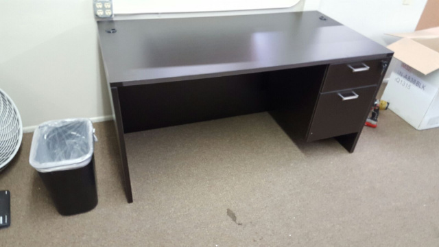 60"x30" Desk Shell With Suspended 3 Drawer File Unit