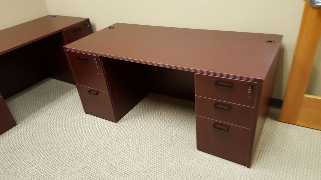 66"x30" Straight Desk With 2 Drawer & 3 Drawer File Unit