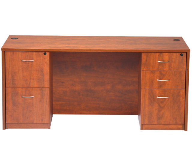 66"x30" Straight Desk With 2 Drawer File & 3 Drawer File Unit