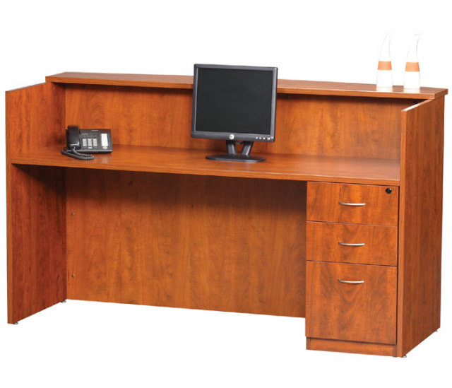 72"Lx42"Hx30"D Reception Desk With 3 Drawer File Unit