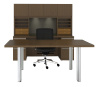 66"x30" Desk, Credenza, 2 Drawer Units, 2 Organizers, Tack Board & Overhead