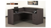 72"x72" Reception L Shape With Rounded Transaction Top & 3 Drawer FIle Unit