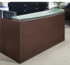 72"Lx42"Hx30"D Reception Front Only Rounded Top With Glass (no drawers)
