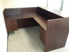 72"x72" Reception L Shape With Rounded Top With 2 Hanging File Units