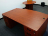 72"x42" Bow Front Desk With 2 Drawer & 3 Drawer File Unit