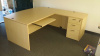 72"x78" Bow Front L Desk With 3 Drawer File Unit & Keyboard Tray (Save $50 When You Switch FInishes)