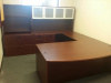 72"x108" Bow Front U Shape Desk With Combo File, Lateral File & Open Hutch Combo
