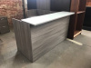 72"x72" Reception L Shape With Glass Transaction Top (no drawers)