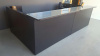 X2) 72"x72" Reception L Shape With Glass Transaction Top (no drawers)