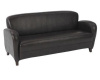 Mocha Bounded Leather 3 Seater Couch With Cherry Finish Legs