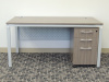 60"x24" Simple SystemDesk With 3 Drawer Mobile File Unit