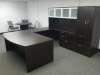 72"x108" Bow Front U Shape Desk With Combo File & Wardrobe Unit