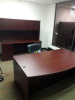 Bow Desk, Credenza With Duo File Units & Hutch